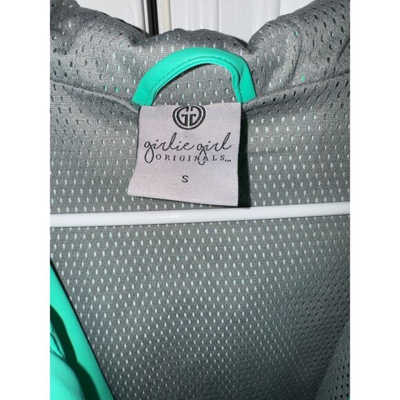 Girly Girl Originals Mint Rain Coat with Reflective Stripes Over Sized Sz S - Picture 3 of 12